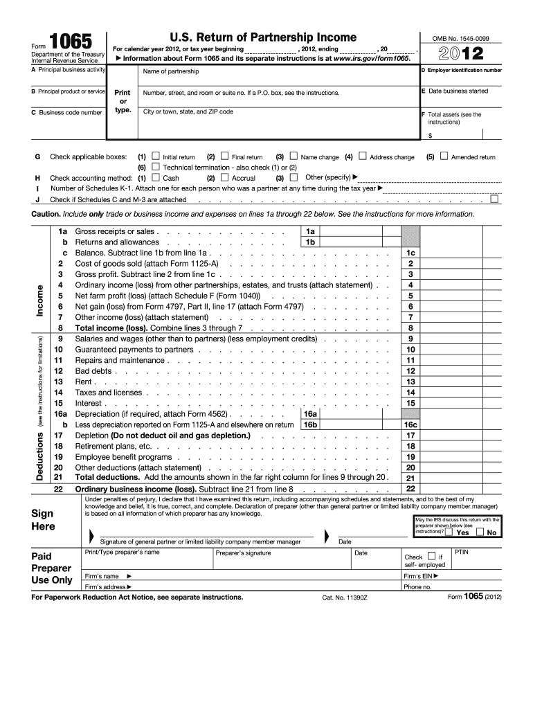  Form 1065 2012