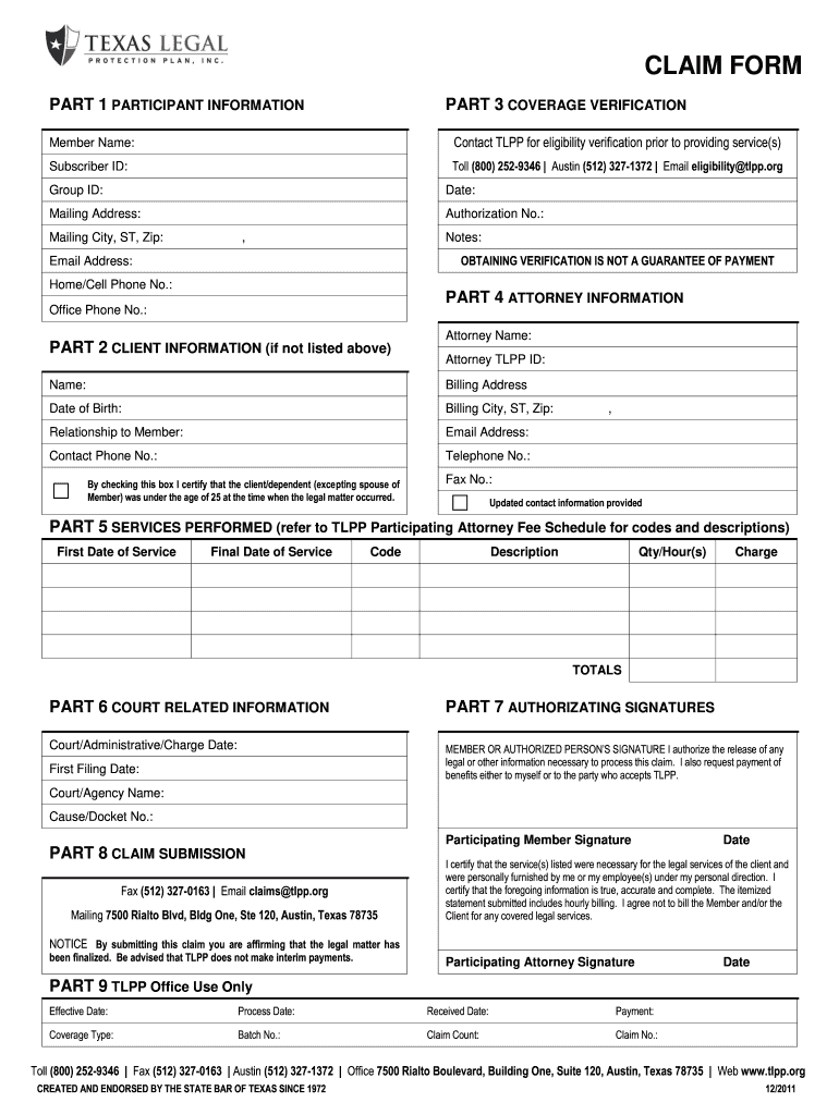  Diminished Value Claim Form 2011-2024