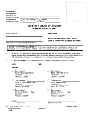 Name Change Maricopa County  Form