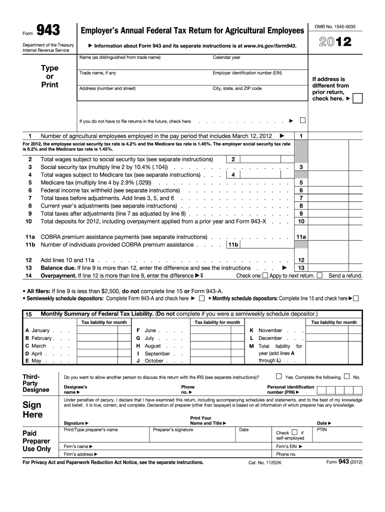  943 Form 2012