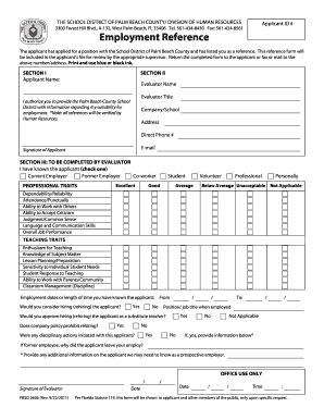  Palm Beach County School District Forms 2011-2024