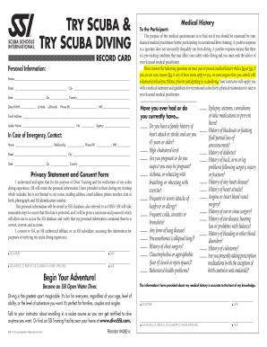 Try Dive Medical Form Ssi