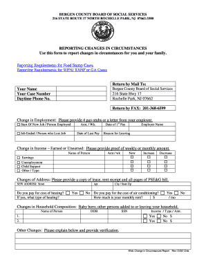 Wfnj Reporting Change in Circumstance Form