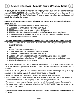 Bernalillo County Property Tax Ze  Form