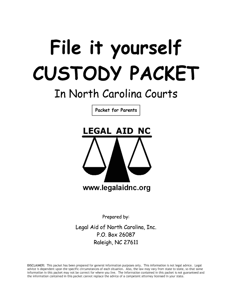 Get and Sign Voluntary Child Custody Agreement Form Nc