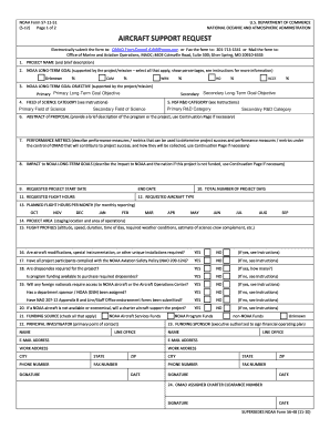 AIRCRAFT SUPPORT REQUEST NOAA Corporateservices Noaa  Form