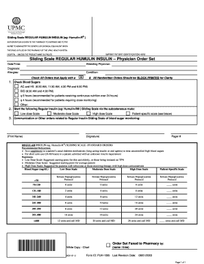 Humulin Sliding Scale  Form