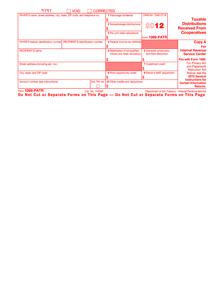  Blank 1099 Form 2012