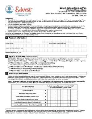 Edvest Withdrawal Form