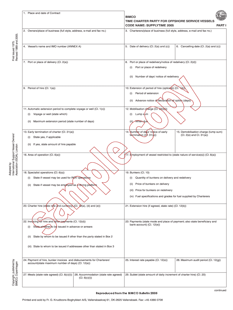 Bimco Supplytime Word Format