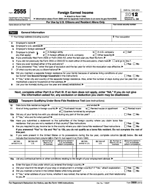 Form 2555 - Fill Out and Sign Printable PDF Template | signNow