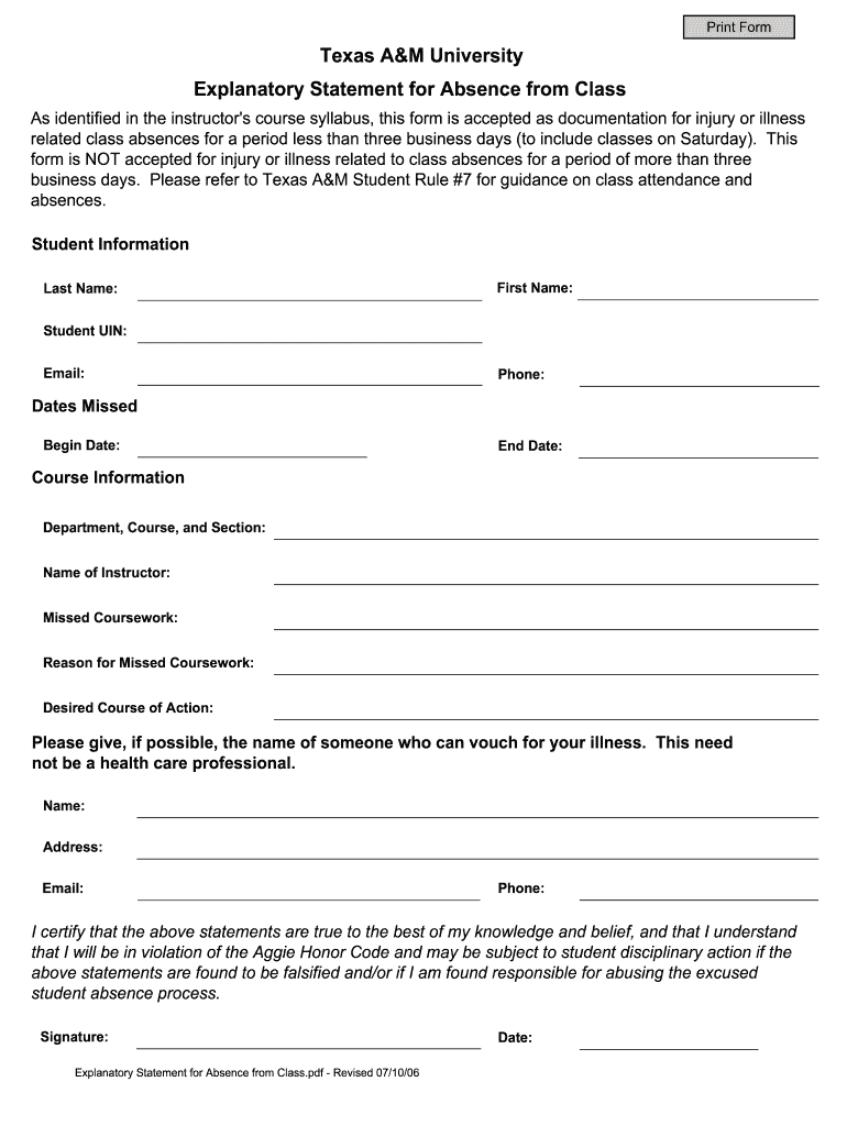  Explanatory Form 2006-2024