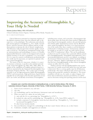 Improving the Accuracy of Hemoglobin A1c Your LabMedicine  Form