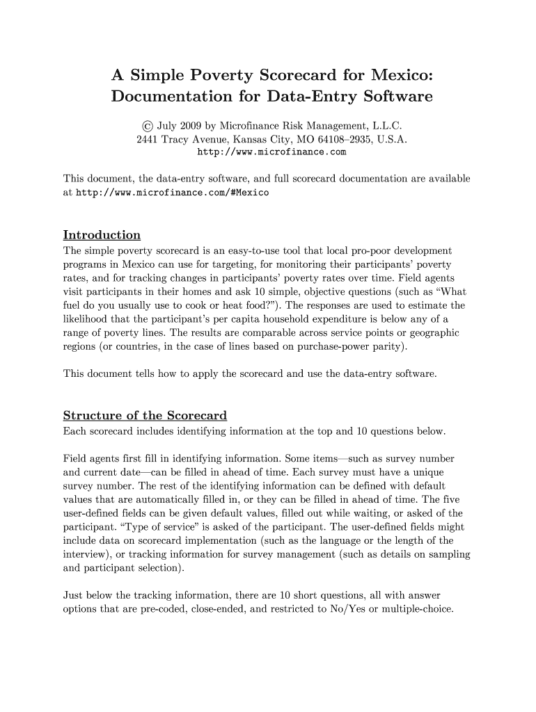 Documentation Microfinance  Form