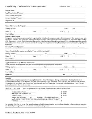 City of Hailey Conditional Use Permit Application  Form