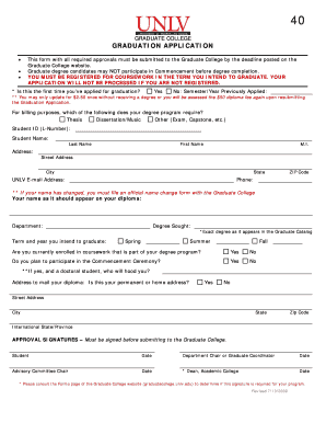 Graduation Application Instructions Graduate College University of  Form