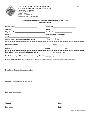 Download College of Arts and Sciences University of Oklahoma  Form