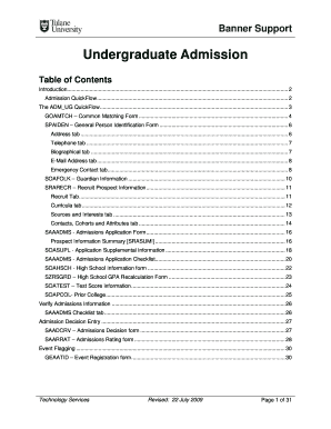 Undergraduate Admission Banner Information and Support