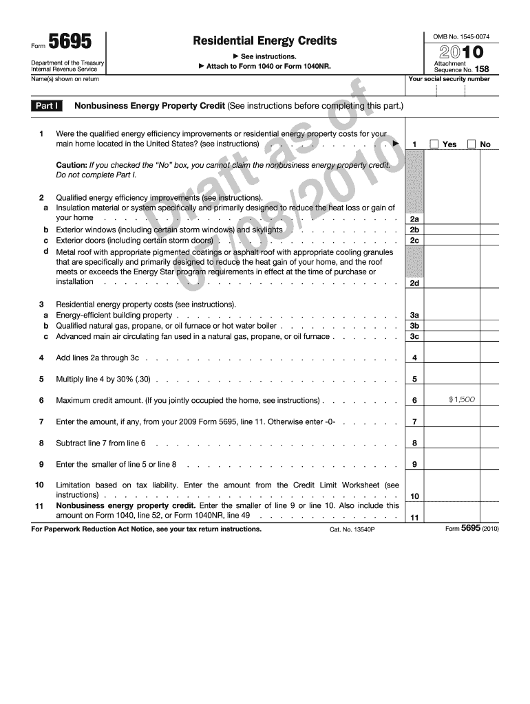 IRS Form 5695 Low Energy Systems