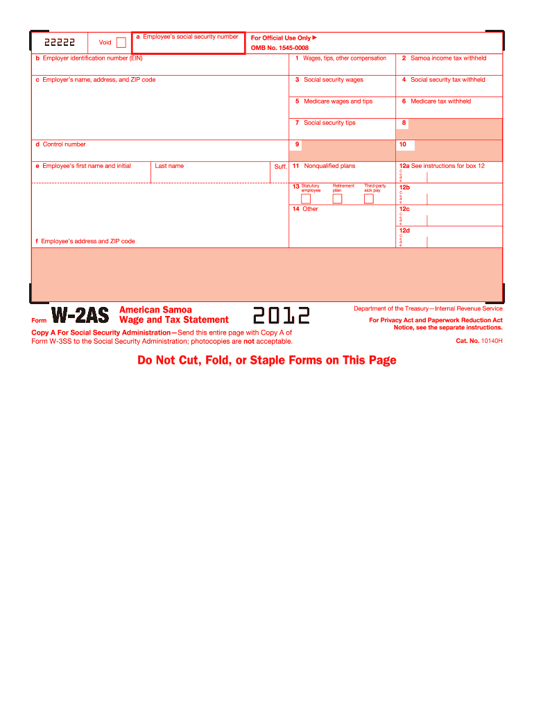 2012 W-2AS form