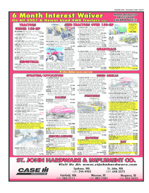 ST JOHN HARDWARE &amp; IMPLEMENT CO Growers&#039; Guide  Form