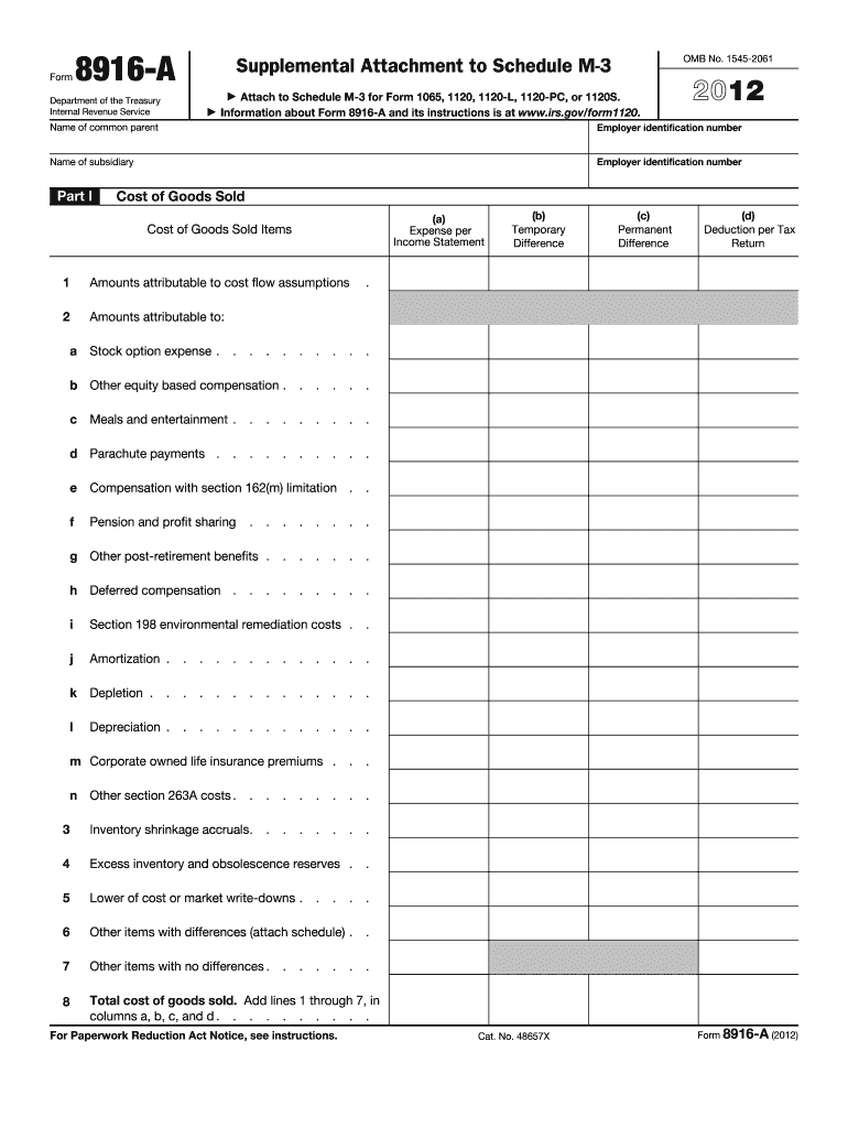  8916 a Form 2012