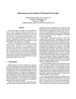 Maintaining and Evolving GUI Directed Test Scripts Computer Cs Uic  Form