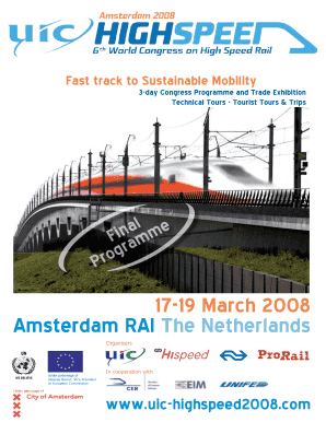 17 19 March Amsterdam RAI the Netherlands UIC  Form