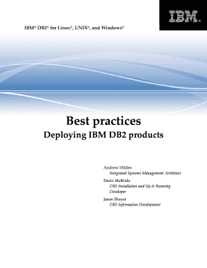 Best Practices Deploying IBM DB2 Products  Form