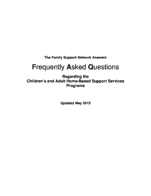 Frequently Asked Questions What is Family Support? Familysupportnetwork  Form