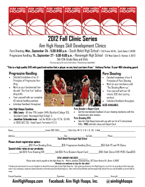 To Download a Registration Form for Aim High Hoops