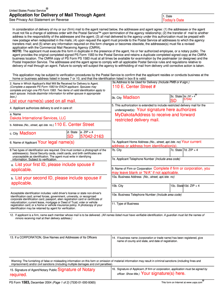 I 90 Form Filled Example