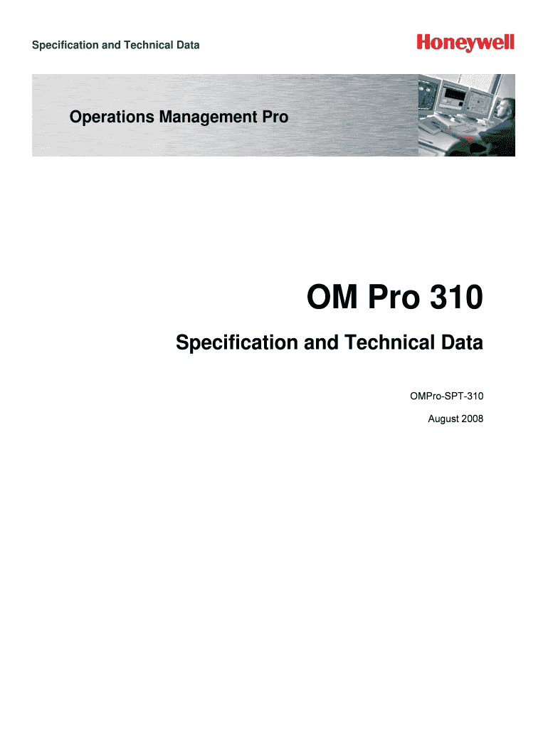 OM Pro 310 Specification and Technical Data OM Pro  Form