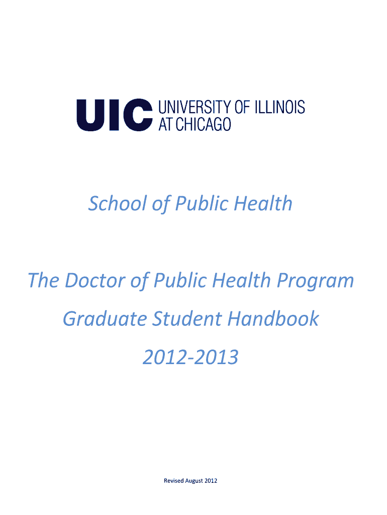 School of Public Health the Doctor of Public Health Program  Form