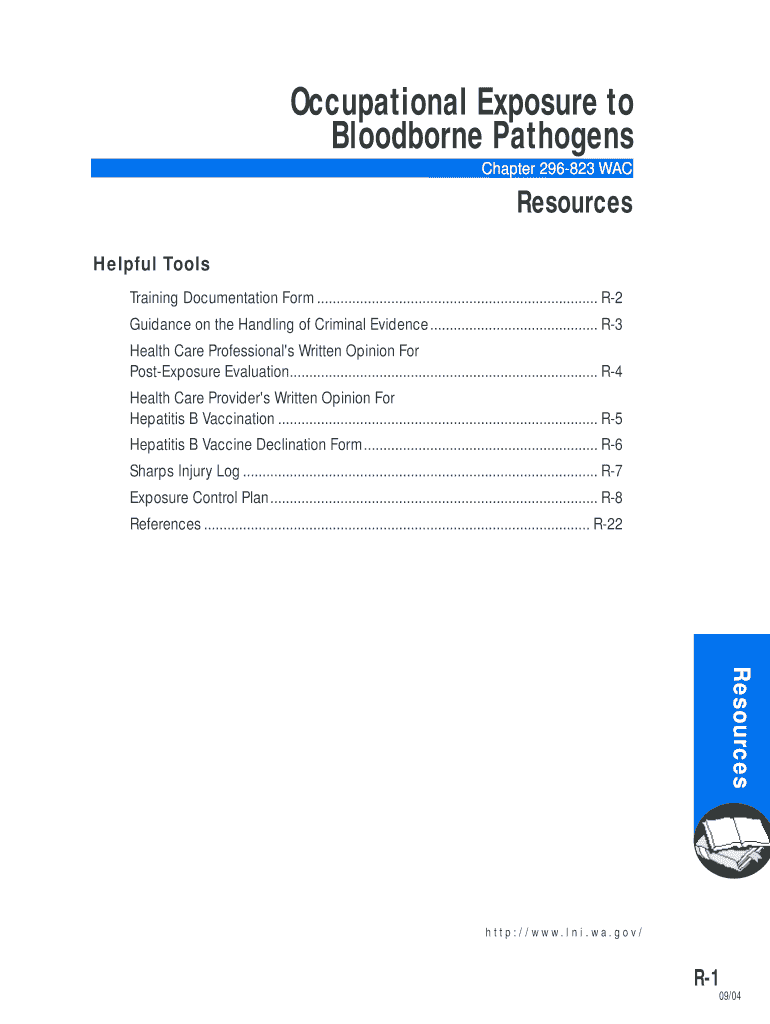 Occupational Exposure to Bloodborne Pathogens Lni Wa  Form