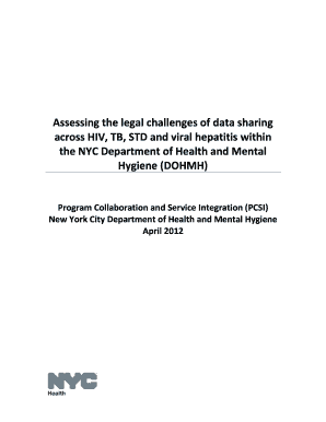 Assessing the Legal Challenges of Data Sharing across HIV, TB, STD  Form
