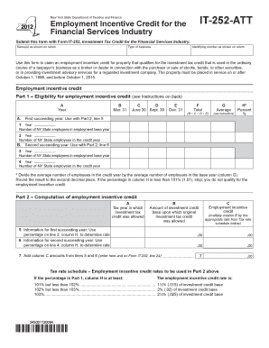Form it 252 ATTEmployment Incentive Credit for the