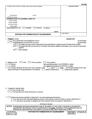 Termination of Guardianship Galveston County Form