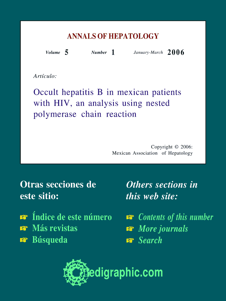 Occult Hepatitis B in Mexican Patients with HIV, an Edigraphic Com  Form