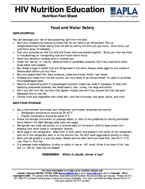 Food and Water Safety Apla  Form