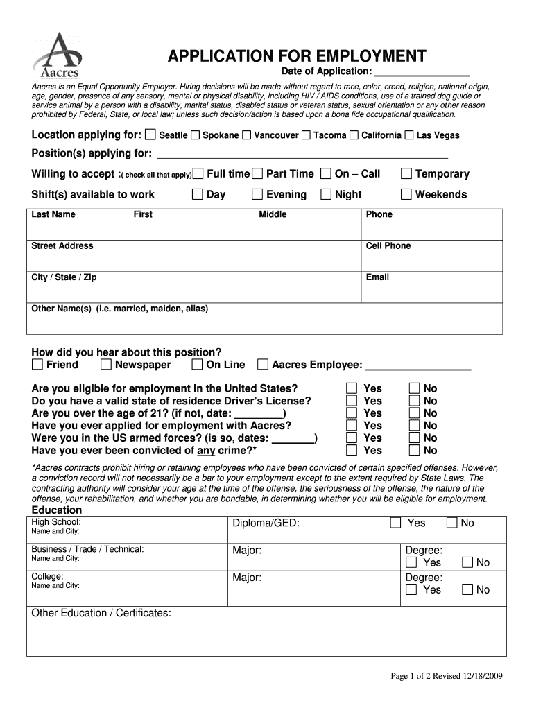  Aacres Application  Form 2009