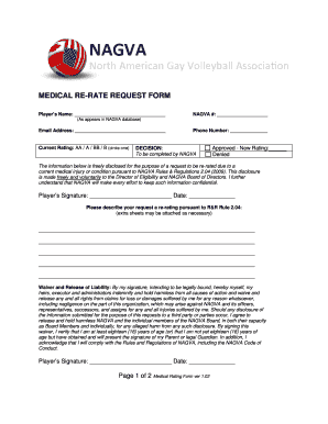 MEDICAL RE RATE REQUEST FORM NAGVA Nagva