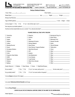 To Download Our Medical History Form