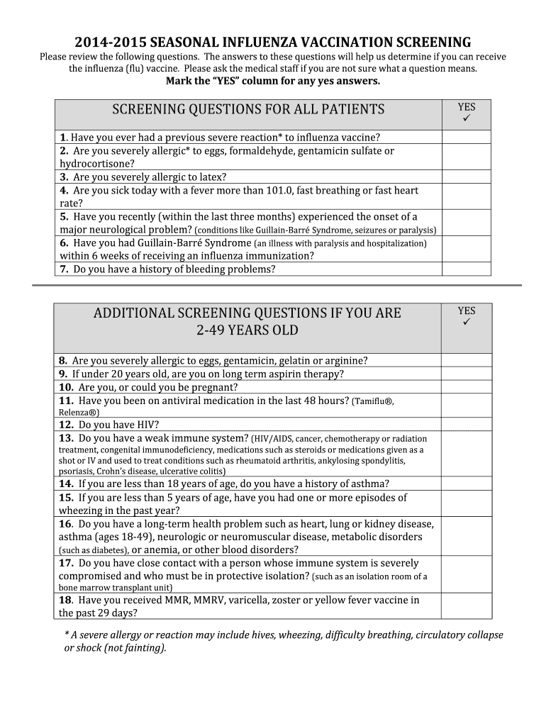 Flu Vaccination Form HealthPartners