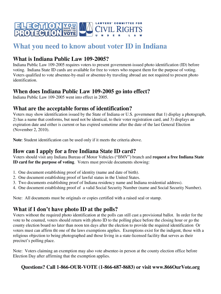 What You Need to Know About Voter ID in Indiana  Form