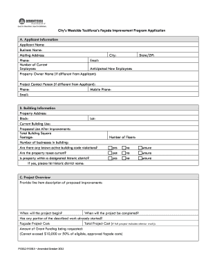 Fa Ade Improvement Program Application Downtown Partnership  Form