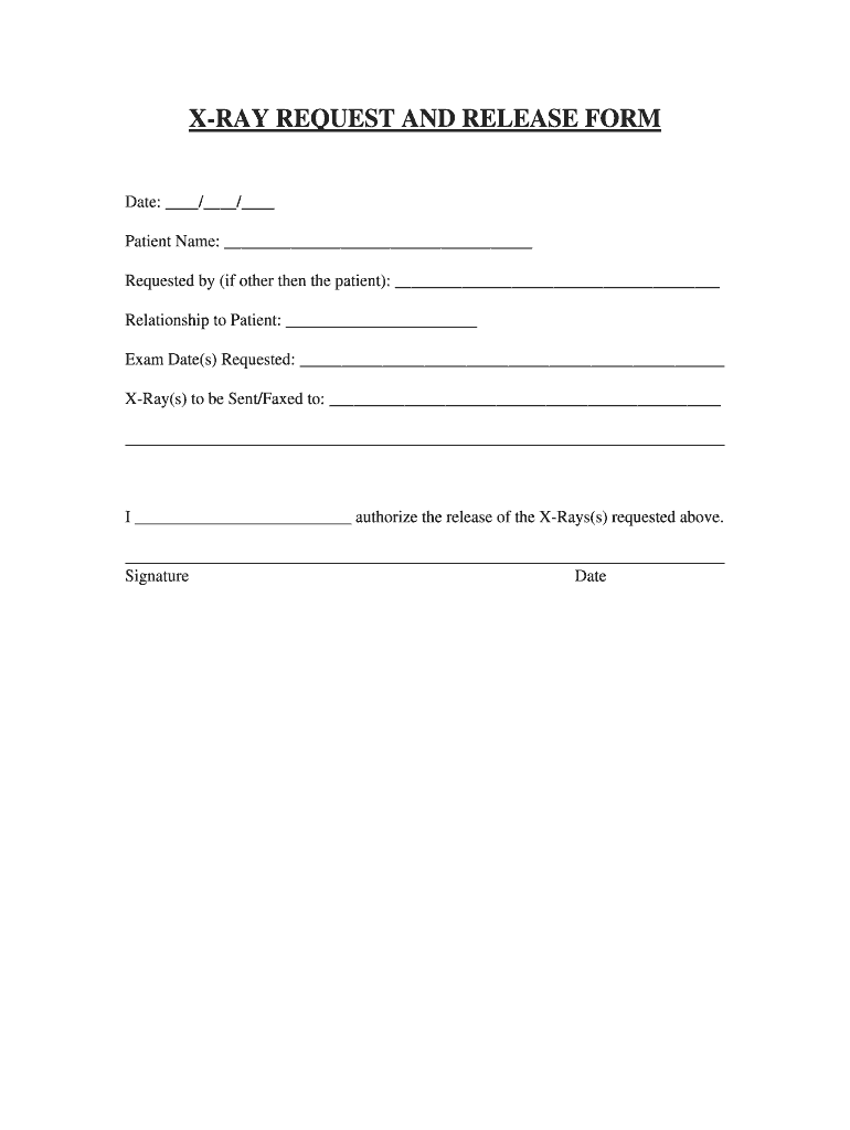 Dental Xray Release Form