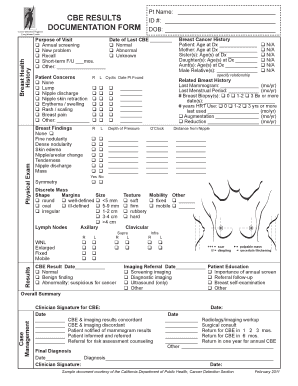 Cbe Results Documantation Form