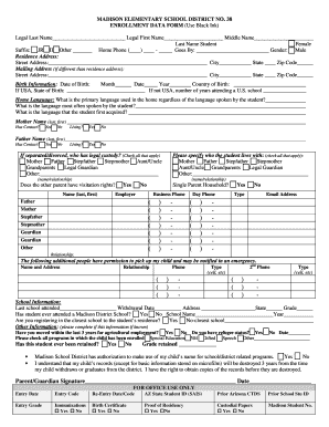 Online Enrollment Packet Madison School District  Form