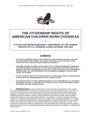 The Citizenship Rights of American Children Born Overseas  Form